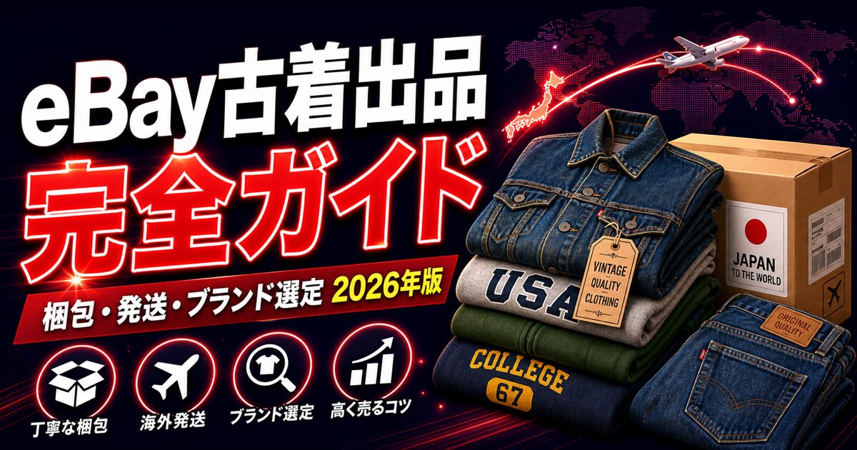 eBay古着出品 完全ガイド / 梱包・発送・ブランド選定 2026年版