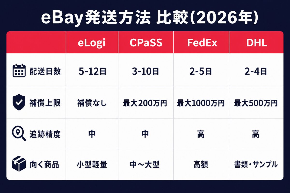 eLogi・CPaSS・FedEx・DHLの比較図